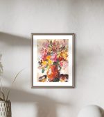 PINK YELLOW FLORAL VASE ORIGINAL OIL PAINTING
