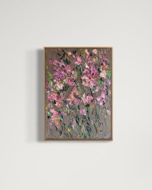 PINK BLOSSOM FLORAL ORIGINAL OIL PAINTING