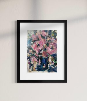 PINK FLORAL VASE ORIGINAL OIL PAINTING