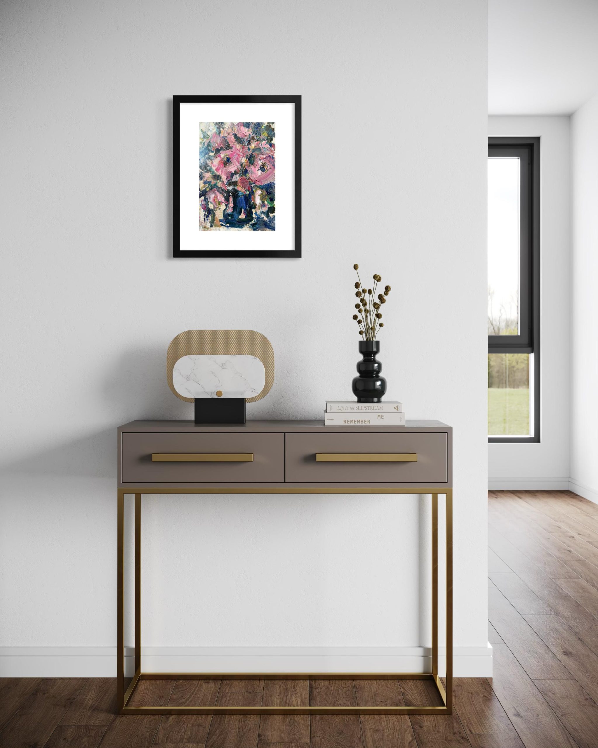 PINK FLORAL VASE ORIGINAL OIL PAINTING - Image 4