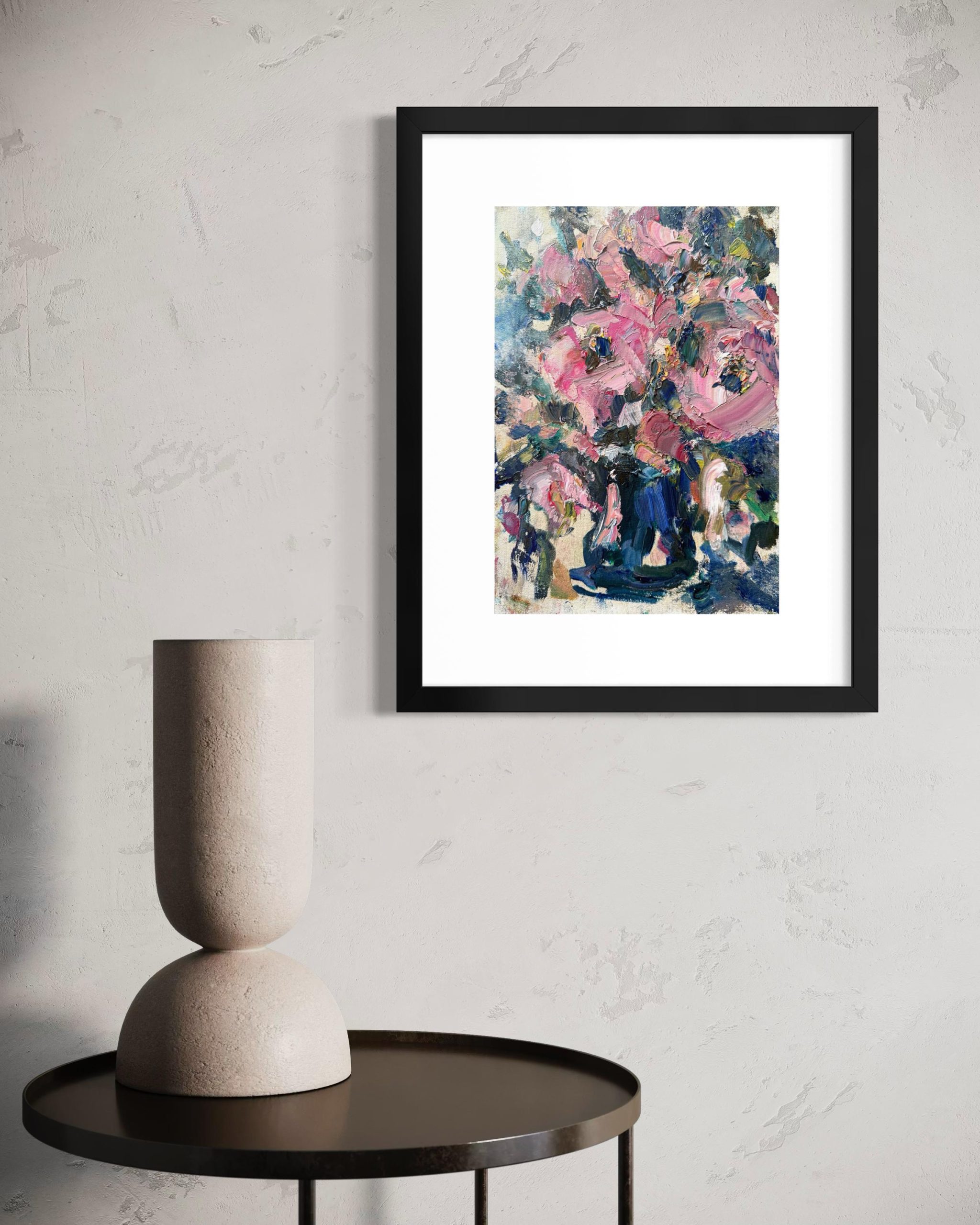 PINK FLORAL VASE ORIGINAL OIL PAINTING - Image 3