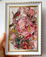 PINK ROSE FLORAL ORIGINAL OIL PAINTING